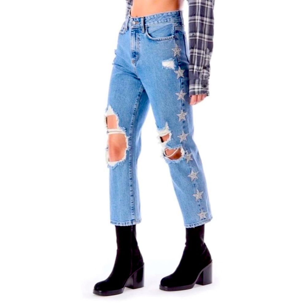 CARMAR HERMIA SABELLA RHINESTONE STAR
JEAN High Rise Distressed Womens Size 27